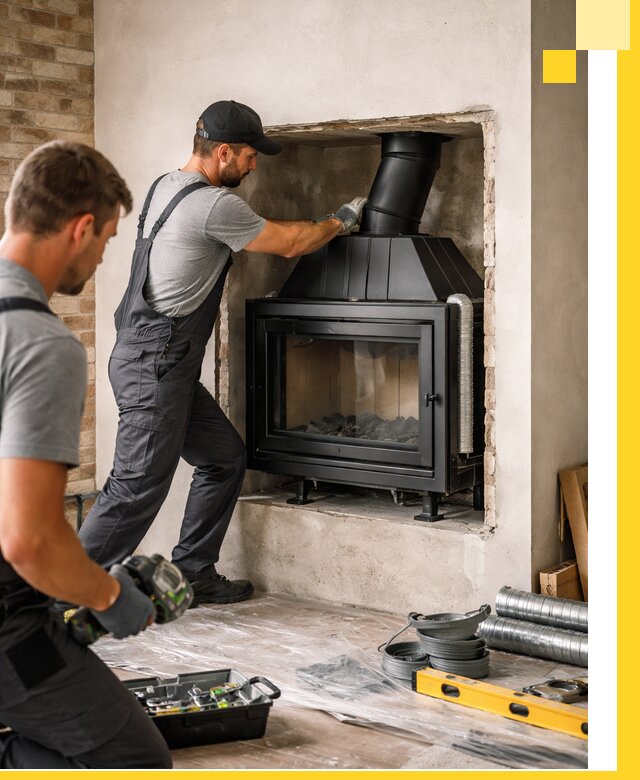 Установка каминных топок в Муравленке: монтаж, подключение