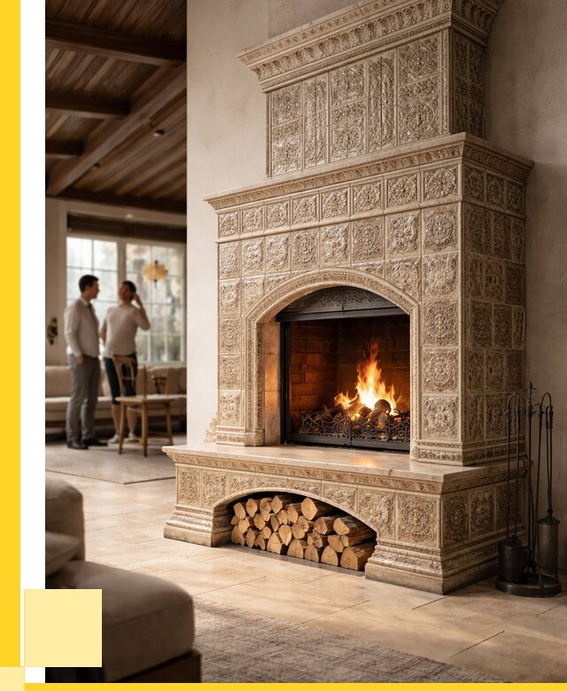 Купить изразцовый камин в Муравленке от 267650 р. | ЭриданМрв