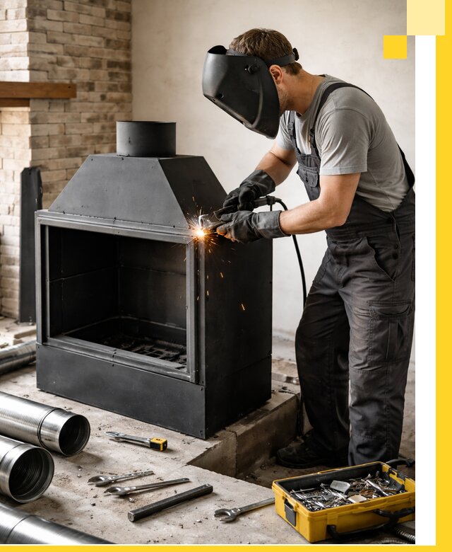 Продажа и установка металлических каминов в Муравленке под ключ