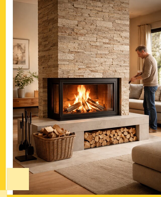 Дровяной камин под ключ в Муравленке от 214120 р. | ЭриданМрв