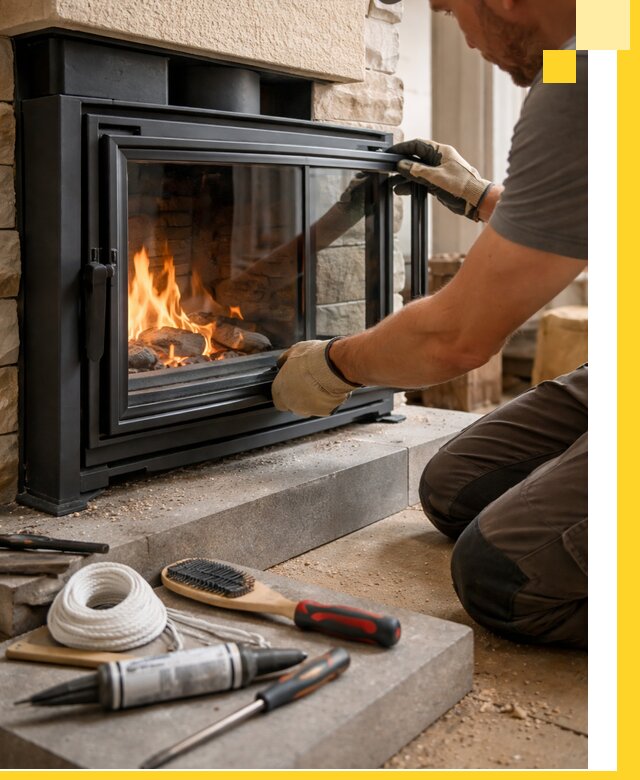 Производство, монтаж и доставка каминов со стеклом в Муравленке