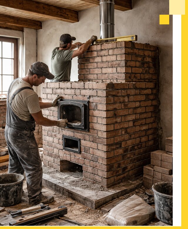 Печи для загородного дома под ключ в Муравленке — монтаж и сервис