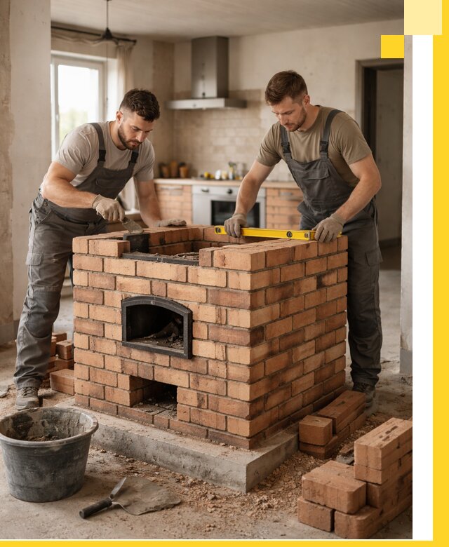 Установка и монтаж печей в частном доме в Муравленке под ключ