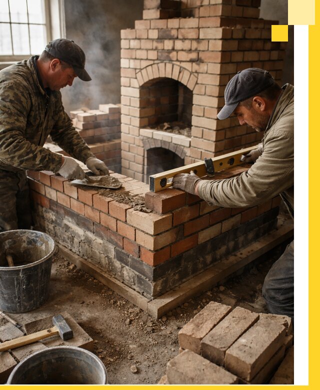 Изготовление и монтаж печей и каминов из кирпича в Муравленке