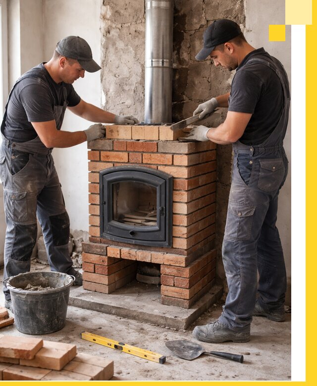 Монтаж печи камина под ключ в Муравленке с гарантией и пусконаладкой