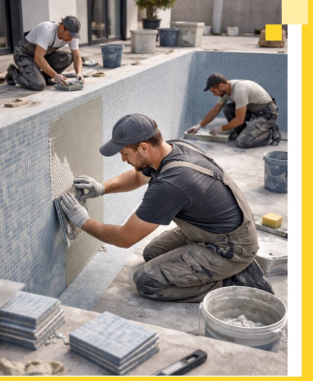 Облицовка бассейнов в Муравленке плитка мозаика гидроизоляция