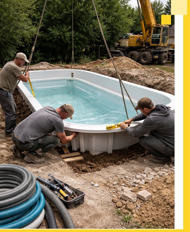 Установка и монтаж композитных бассейнов под ключ в Муравленке