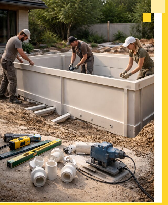 Установка полипропиленовых бассейнов под ключ в Муравленке