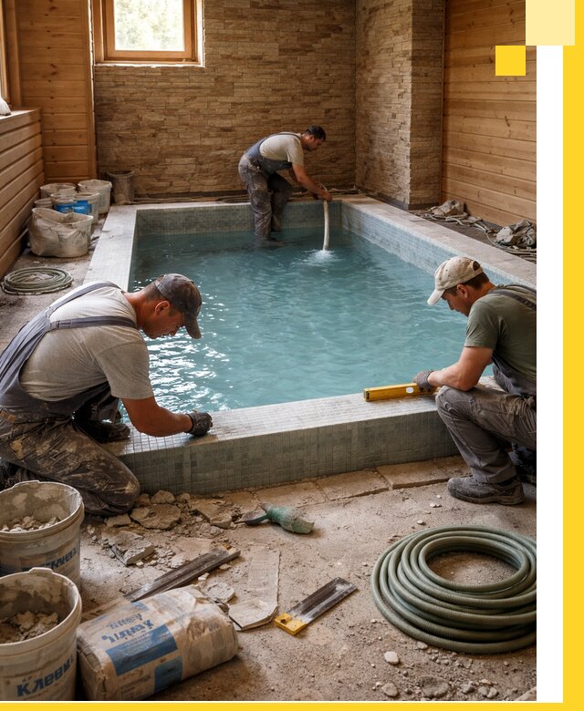 Проектирование и строительство бассейнов для бани в Муравленке