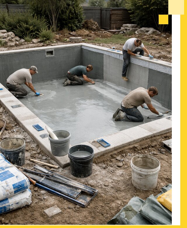 Изготовление и монтаж чаши бассейна под ключ в Муравленке