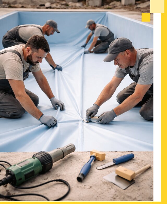 ПВХ пленка для бассейнов с монтажом и гарантией в Муравленке