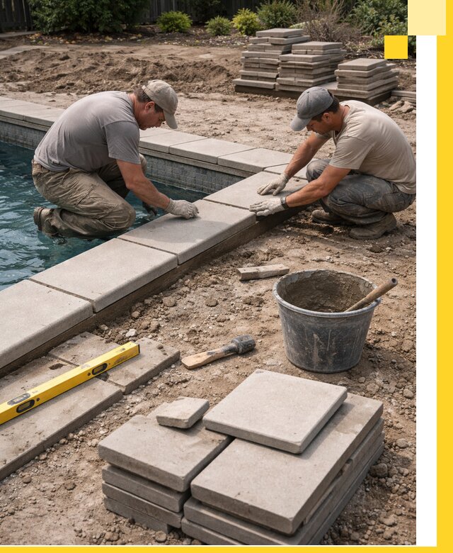 Установка и изготовление копингового камня для бассейнов в Муравленке