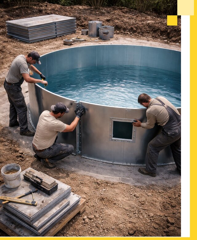 Круглые бассейны под ключ в Муравленке проектирование и монтаж