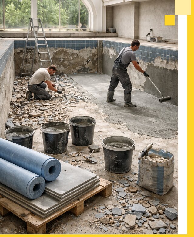 Реконструкция бассейнов в Муравленке: ремонт, гидроизоляция