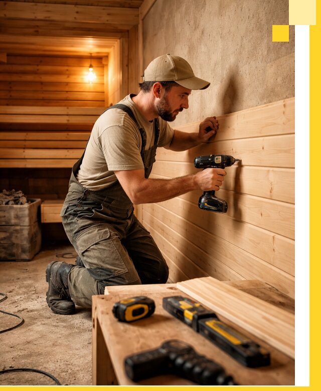 Профессиональная внутренняя отделка бани в Муравленке под ключ