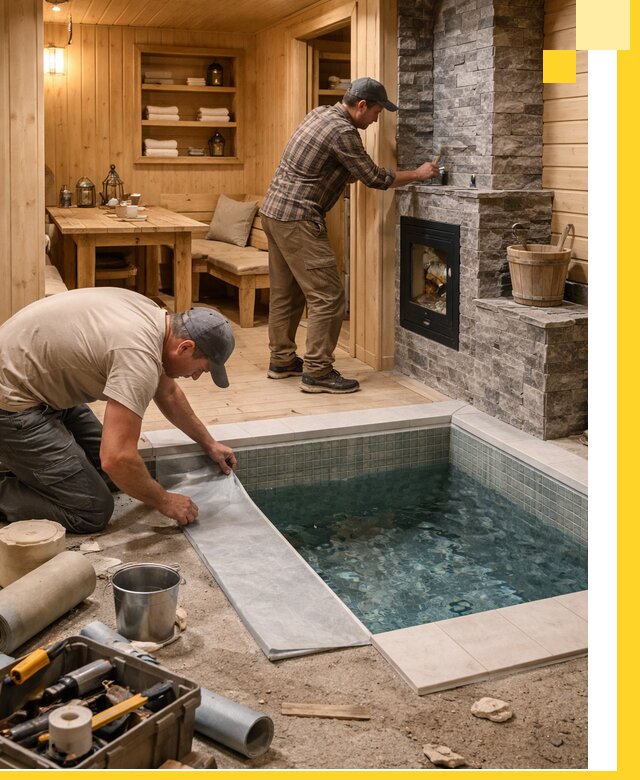 Строительство бань с комнатой отдыха под ключ в Муравленке