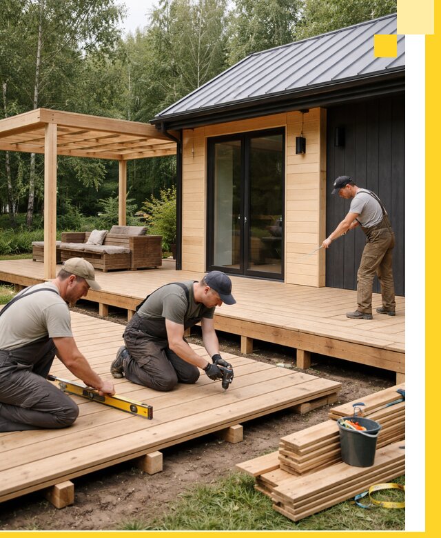 Строительство бань с террасой и бассейном под ключ в Муравленке