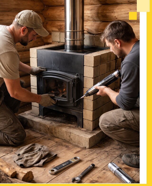 Монтаж и установка печи в бане под ключ с гарантией в Муравленке