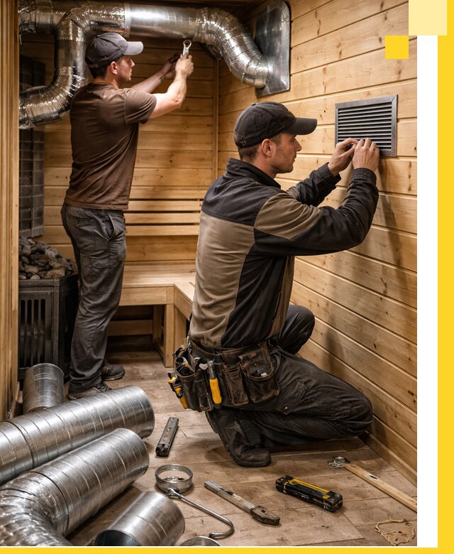 Проектирование и монтаж вентиляции бани в Муравленке под ключ