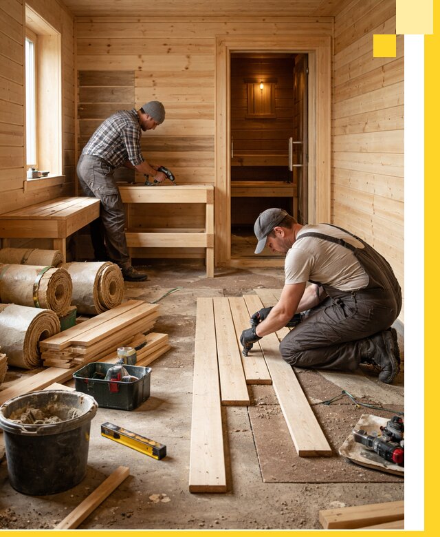 Индивидуальный проект бани с комнатой отдыха под ключ в Муравленке