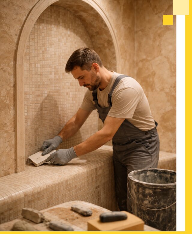 Профессиональная отделка хамамов с мозаикой под ключ в Муравленке